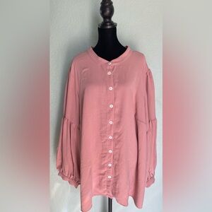 Pink Button-Up Women's Top
